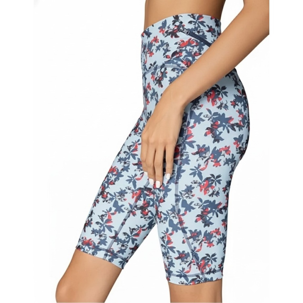 New $88 L ADIDAS x STELLA MCCARTNEY TRUEPURPOSE CYCLING Tights Shorts Floral NWT